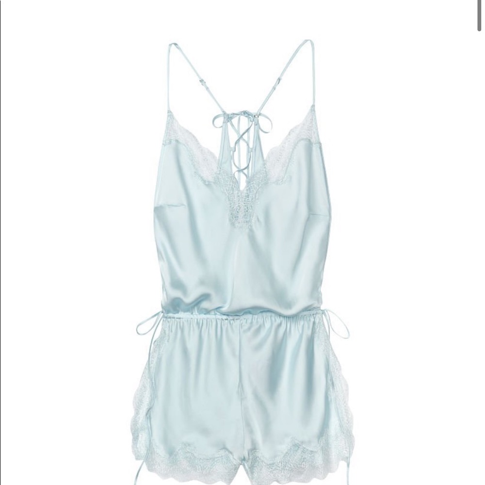 Victoria’s Secret satin and lace lace-up romper